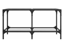 Mesa de centro | Mesa de apoio c/ topo em vidro transparente 78.5x40x40 cm aço
