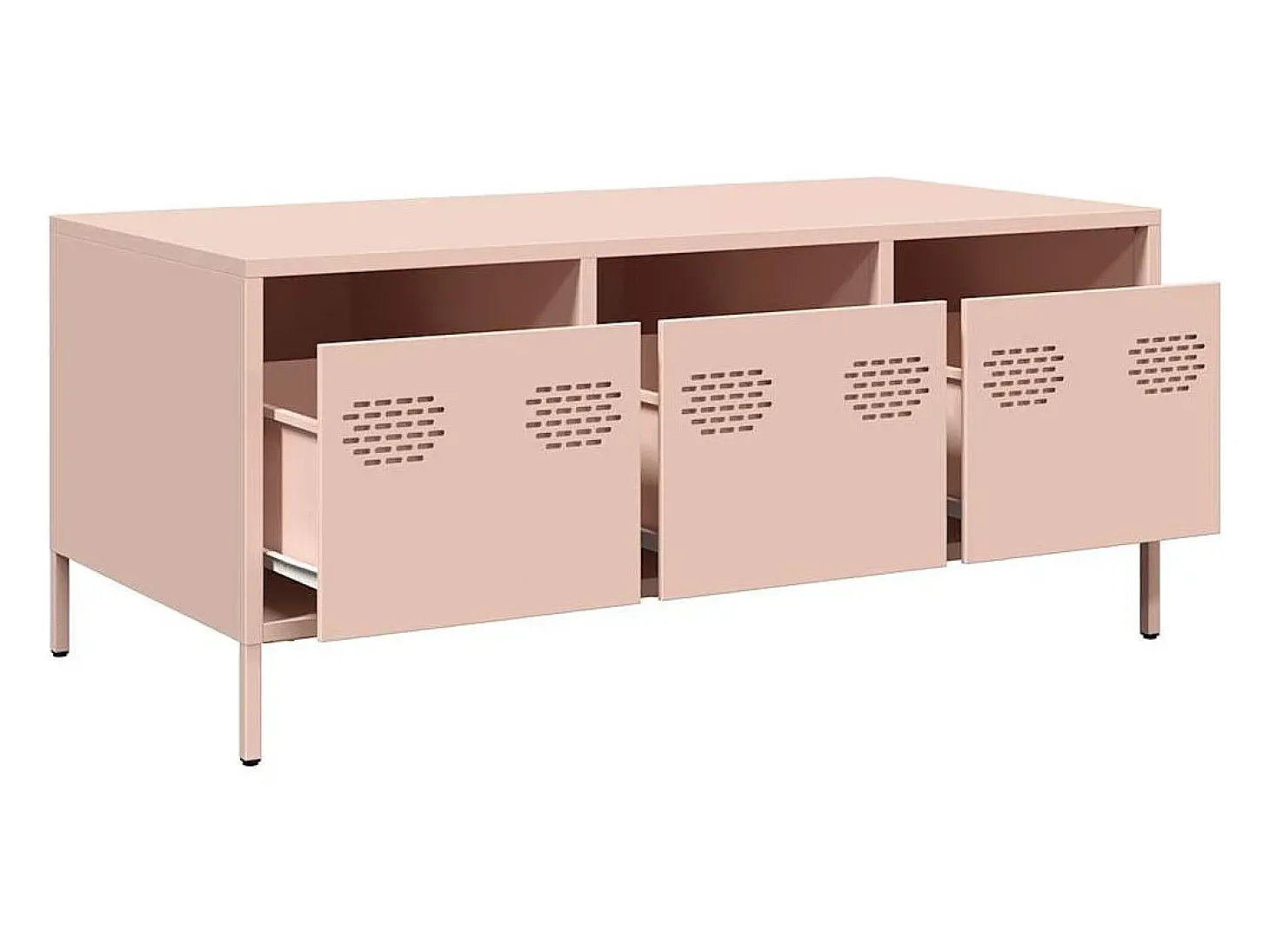 Mesa de centro | Mesa de apoio 101.5x50x43.5 cm aço laminado a frio rosa