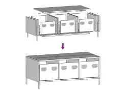 Mesa de centro | Mesa de apoio 101.5x50x43.5 cm aço laminado a frio rosa