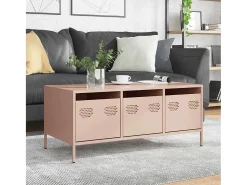 Mesa de centro | Mesa de apoio 101.5x50x43.5 cm aço laminado a frio rosa