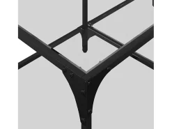Mesa de centro | Mesa de apoio c/ topo em vidro transparente 98.5x50x40 cm aço