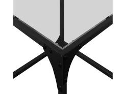 Mesa de centro | Mesa de apoio c/ topo em vidro transparente 40x40x40 cm aço