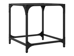 Mesa de centro | Mesa de apoio c/ topo em vidro transparente 40x40x40 cm aço