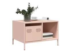 Mesa de centro | Mesa de apoio 68.5x50x43.5 cm aço laminado a frio rosa