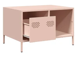 Mesa de centro | Mesa de apoio 68.5x50x43.5 cm aço laminado a frio rosa