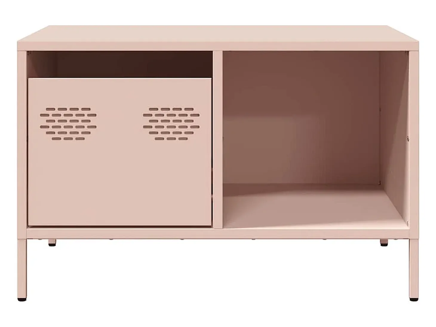 Mesa de centro | Mesa de apoio 68.5x50x43.5 cm aço laminado a frio rosa