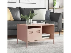Mesa de centro | Mesa de apoio 68.5x50x43.5 cm aço laminado a frio rosa