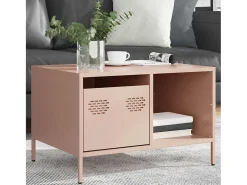 Mesa de centro | Mesa de apoio 68.5x50x43.5 cm aço laminado a frio rosa