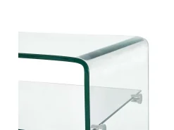 Mesa de centro | Mesa de apoio 98x45x31 cm vidro temperado transparente