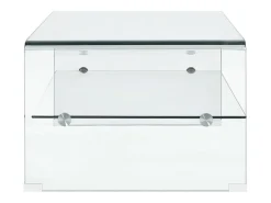 Mesa de centro | Mesa de apoio 98x45x31 cm vidro temperado transparente