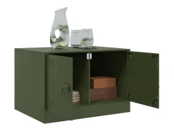 Mesa de centro | Mesa de apoio 67x50x44 cm aço verde azeitona