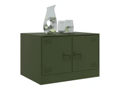 Mesa de centro | Mesa de apoio 67x50x44 cm aço verde azeitona