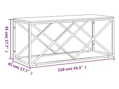 Mesa de centro | Mesa de apoio | Mesa de café aço inoxidável e madeira de acácia maciça