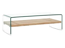 Mesa de centro | Mesa de apoio 98x45x31 cm vidro temperado transparente