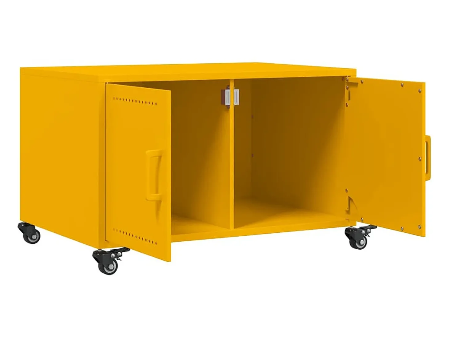 Mesa de centro | Mesa de apoio 68x50x43.5 cm aço amarelo mostarda