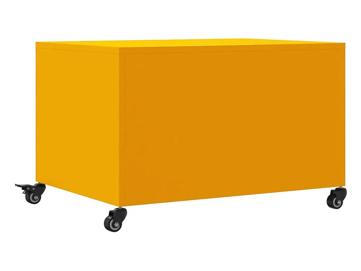 Mesa de centro | Mesa de apoio 68x50x43.5 cm aço amarelo mostarda