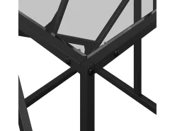 Mesa de centro | Mesa de apoio c/ topo em vidro transparente 98.5x50x41 cm aço