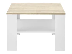 Mesa de centro 60 x 60 x 40 cm efeito carvalho e branco 03_0008432