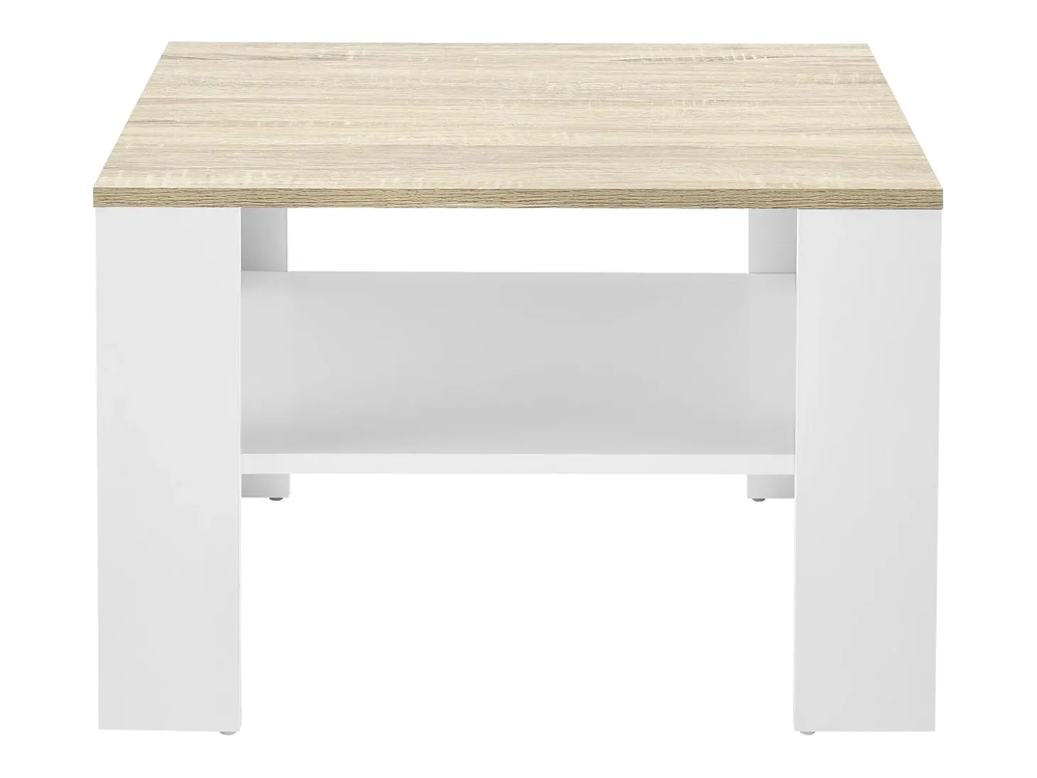 Mesa de centro 60 x 60 x 40 cm efeito carvalho e branco 03_0008432