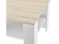 Mesa de centro 60 x 60 x 40 cm efeito carvalho e branco 03_0008432