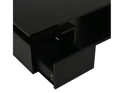 Mesa de centro 100 x 50 x 36 cm com gaveta, LED - Preta