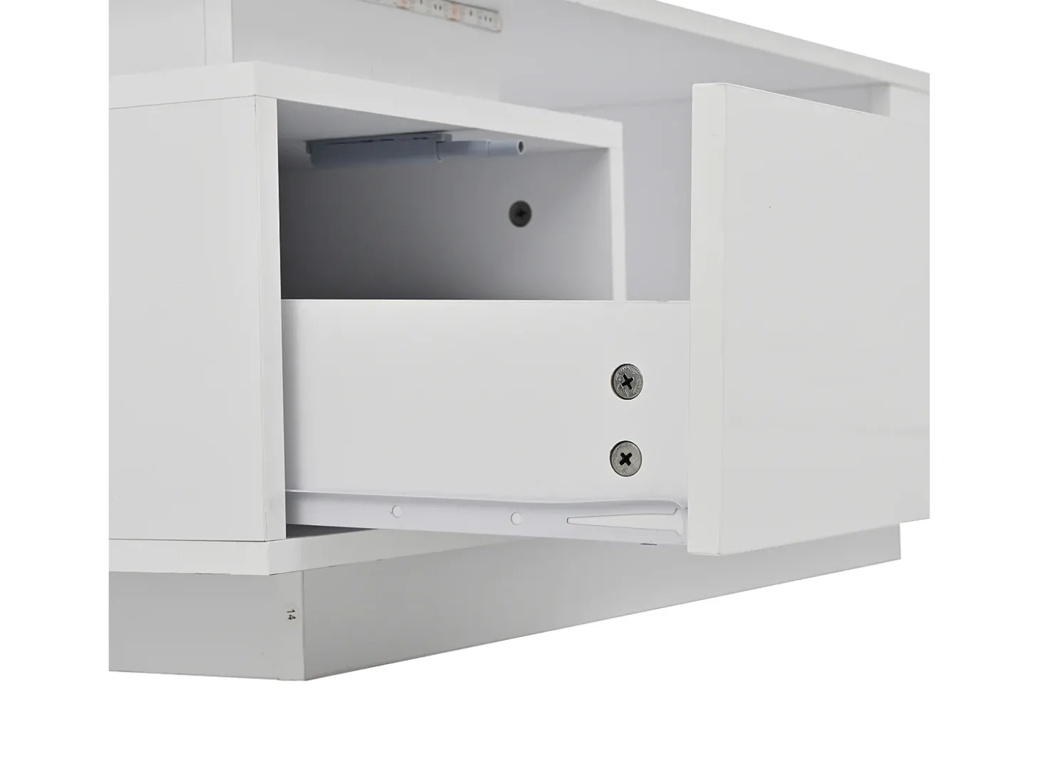 Mesa de centro 100 x 50 x 36 cm com gaveta, LED - Branca