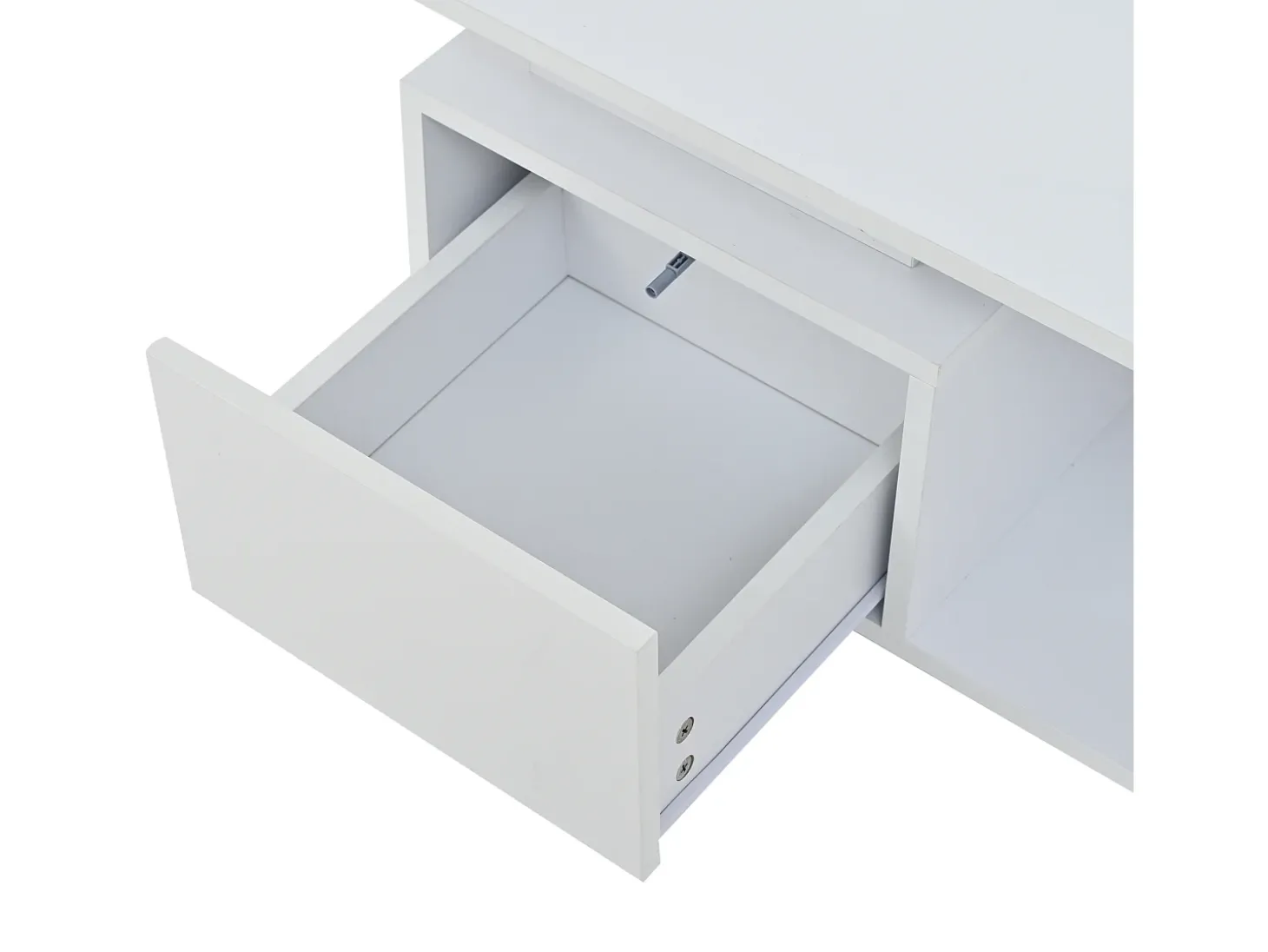 Mesa de centro 100 x 50 x 36 cm com gaveta, LED - Branca