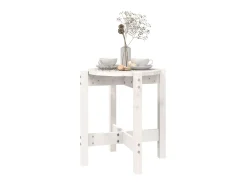 Mesa de centro Ø 42,5x45 cm madeira de pinho maciça branco PT217222