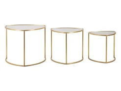 Mesa de centro Adrian, Mesa de centro baixa, Porta-revistas para sofá, Prateleira de sala, 60x60 h50 cm, Dourado