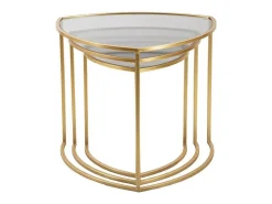 Mesa de centro Adrian, Mesa de centro baixa, Porta-revistas para sofá, Prateleira de sala, 60x60 h50 cm, Dourado
