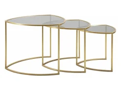 Mesa de centro Adrian, Mesa de centro baixa, Porta-revistas para sofá, Prateleira de sala, 60x60 h50 cm, Dourado