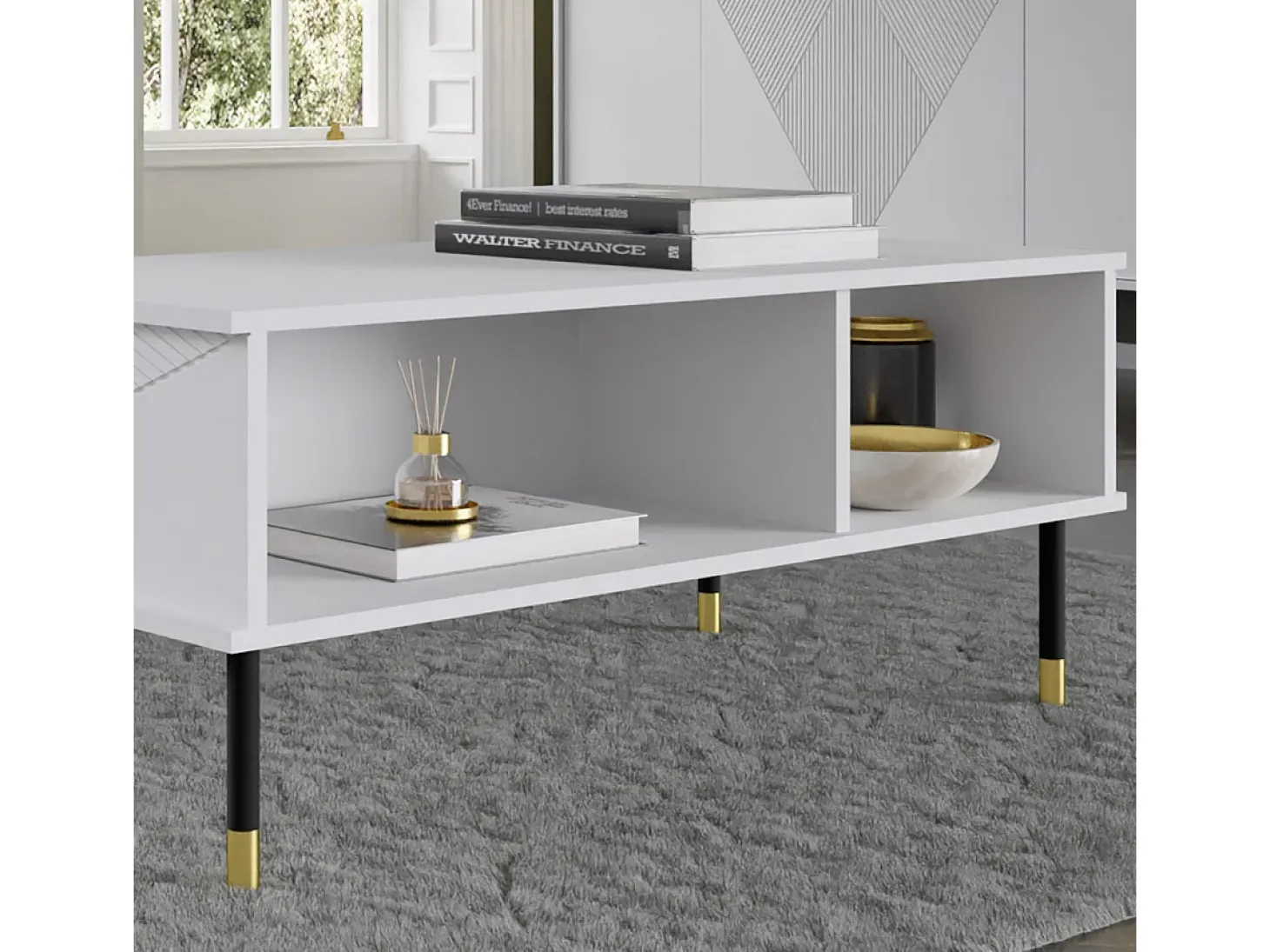 Mesa de centro Aglaé branco 45cm