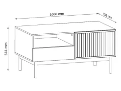 Mesa de centro AMBIHOME SAROSI - Carvalho, C106 x P64 x A53cm