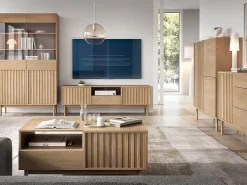 Mesa de centro AMBIHOME SAROSI - Carvalho, C106 x P64 x A53cm