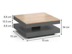 Mesa de centro antracite 70x70x34 elias