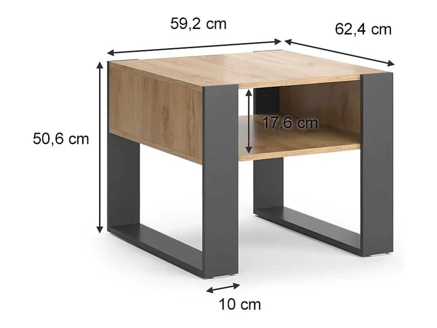 Mesa de centro antracite 59.2x50.6x62.4