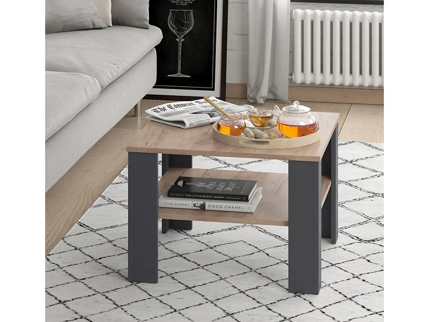Mesa de centro antracite 60x60x42 homer