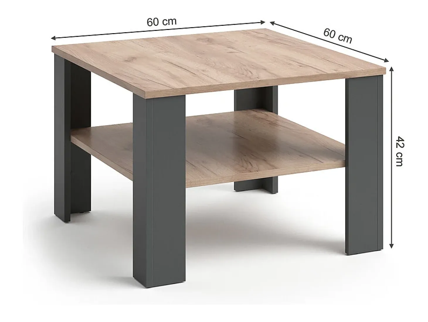 Mesa de centro antracite 60x60x42 homer