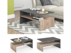 Mesa de centro antracite/carvalho arenoso 90x60x42 amato