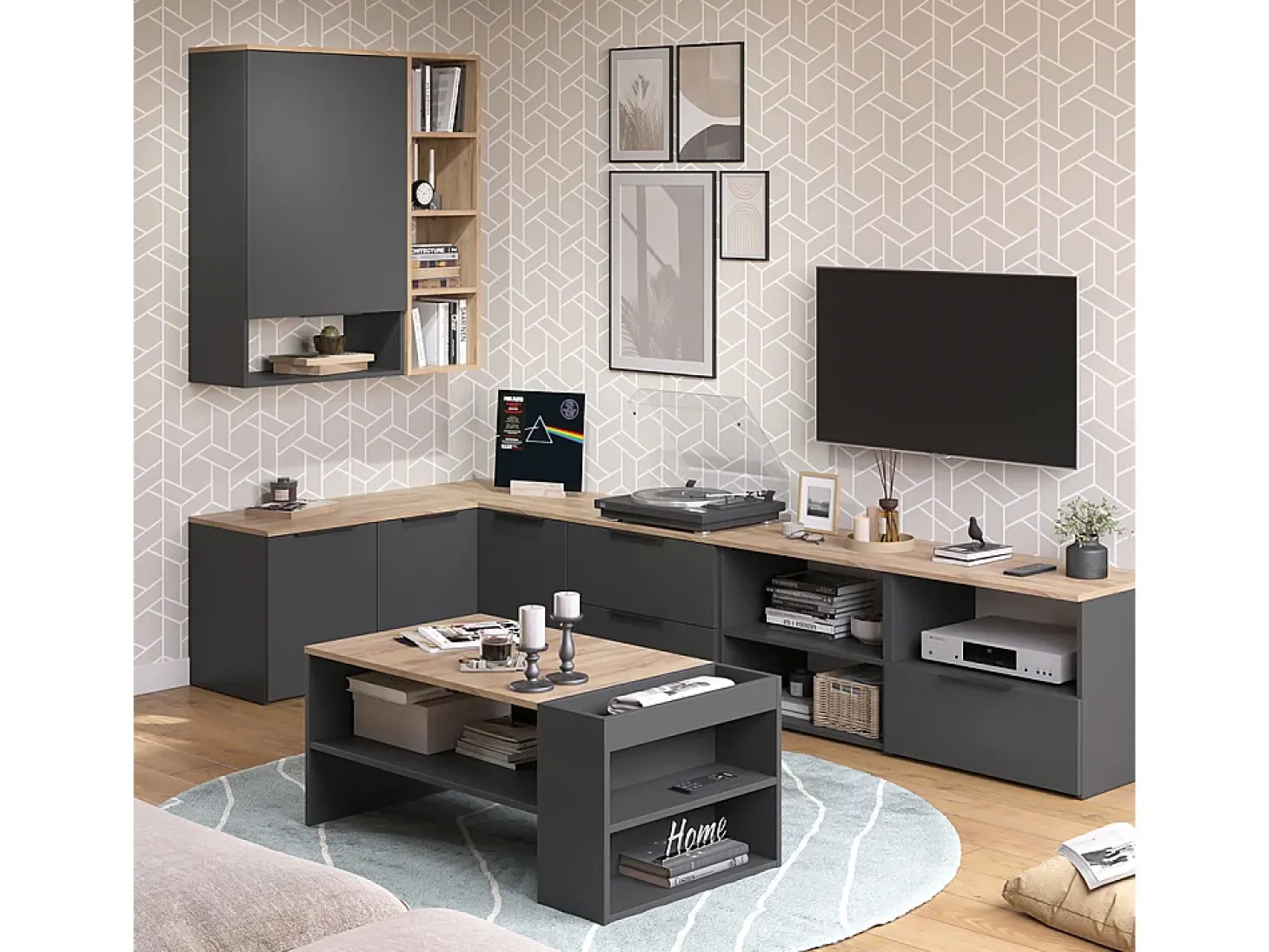 Mesa de centro antracite/sonoma 100x55x42 wido