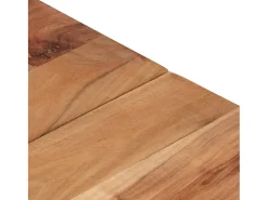 Mesa de centro aço inoxidável/madeira de acácia maciça prateado