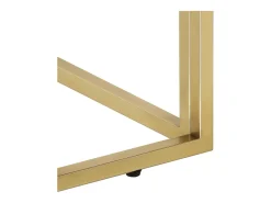 Mesa de centro aço inoxidável e vidro temperado dourado