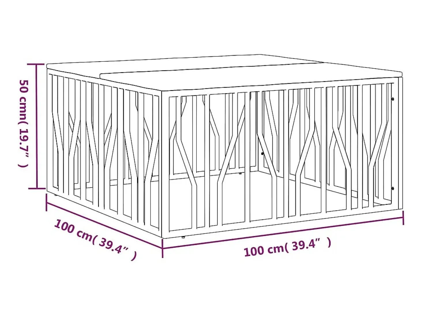 Mesa de centro aço inoxidável/madeira recuperada maciça dourado