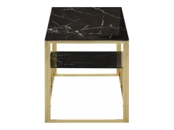 Mesa de centro aço inoxidável e vidro temperado dourado PT104423