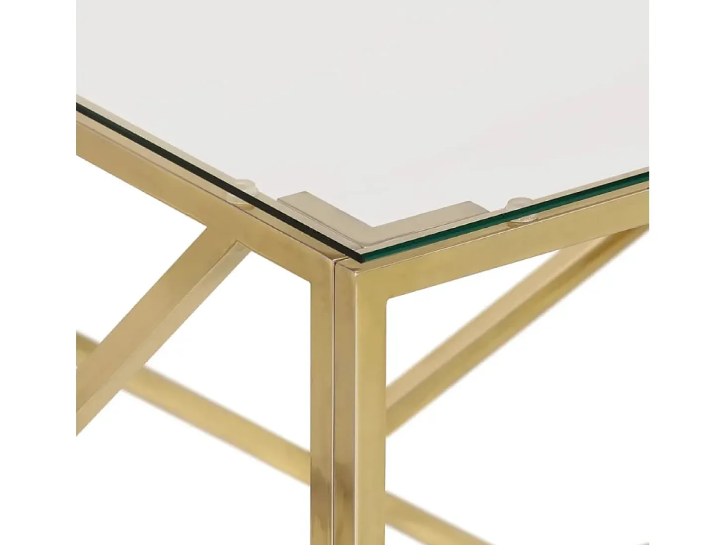 Mesa de centro aço inoxidável e vidro temperado dourado PT136538