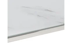 Mesa de centro aço inoxidável e vidro temperado prateado