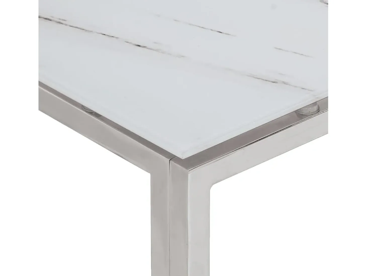 Mesa de centro aço inoxidável e vidro temperado prateado