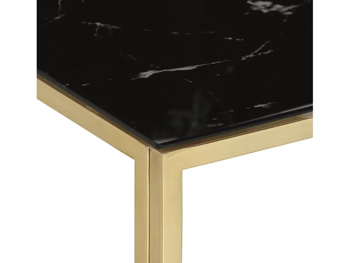 Mesa de centro aço inoxidável e vidro temperado dourado