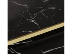Mesa de centro aço inoxidável e vidro temperado dourado