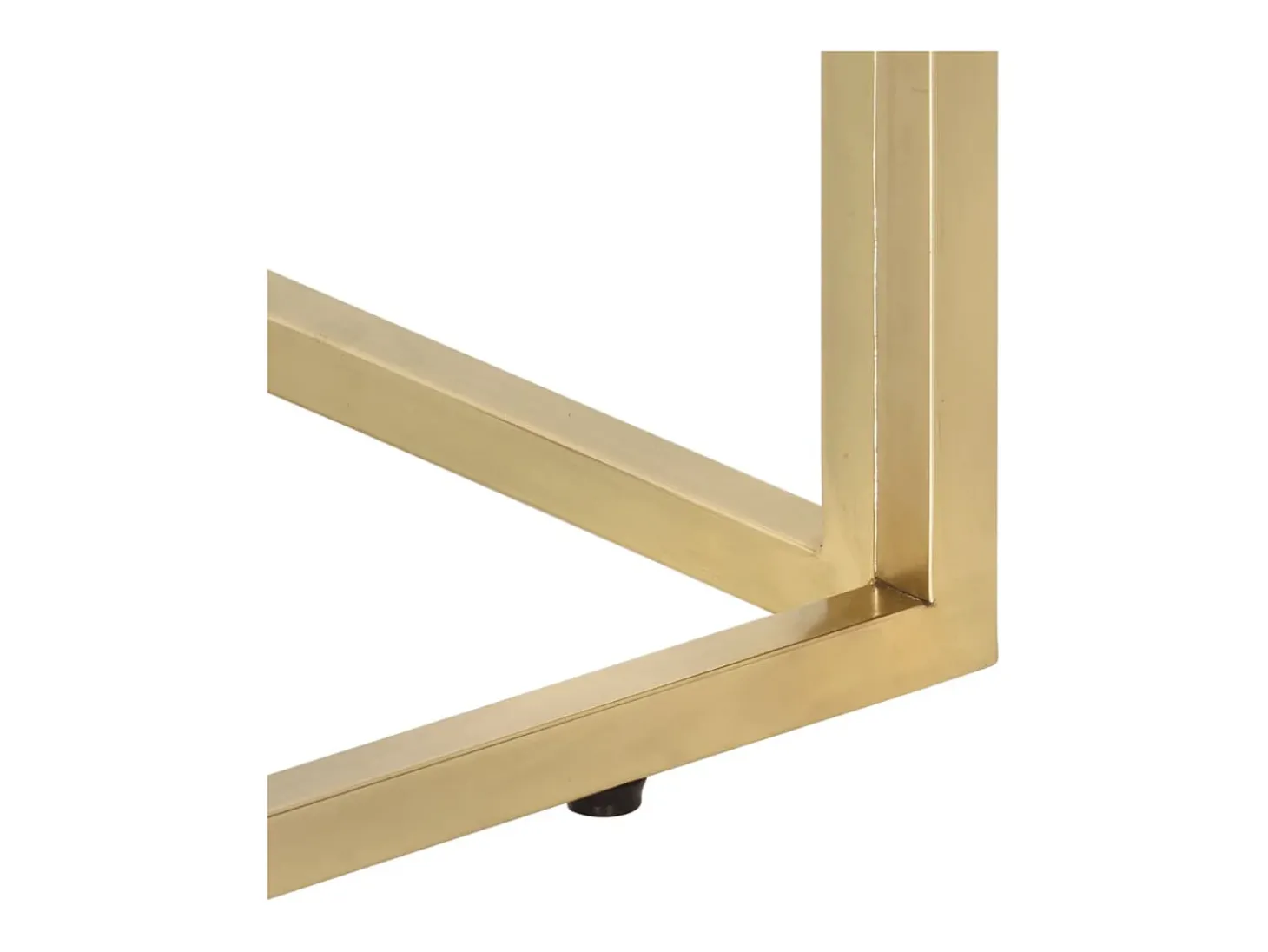 Mesa de centro aço inoxidável e vidro temperado dourado